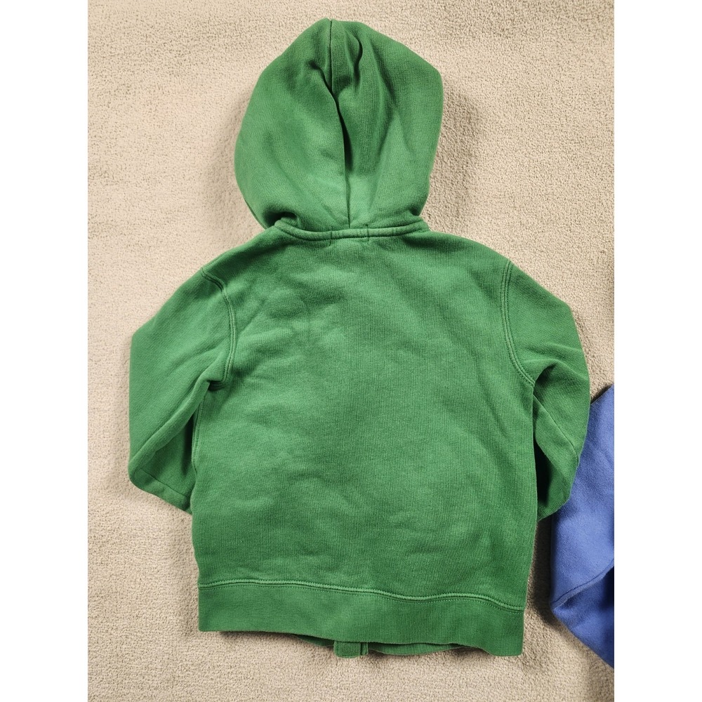 Polo Ralph Lauren Boys Sz 5 Full Zip Green Blue Hooded Jacket Blue Pony Classic - Picture 8 of 9